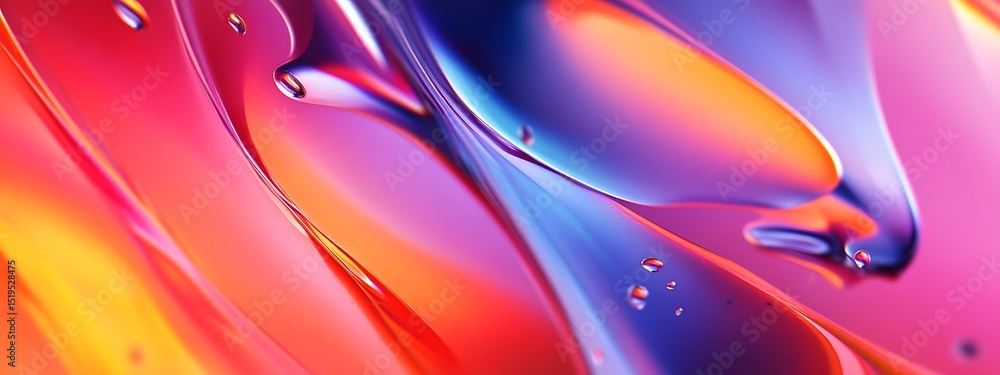 Poster abstract fluid shapes in vibrant colors, creating an atmosphere of energy and movement, perfect for 