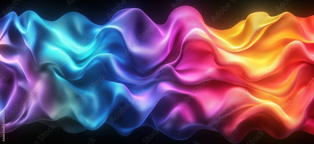 Poster colorful abstract wave pattern with smooth gradients and flowing shapes