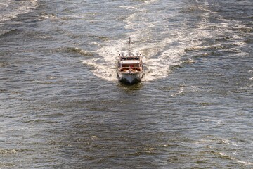 Tranquil boat on calm water