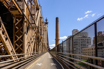 Queensboro Bridge pedestrian path in NYC.