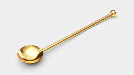 Golden Honey Dipper: Elegant Honey Serving Spoon on White