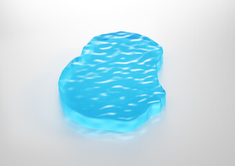 Water Ice Map Of Nauru Global Warming Melting Glacier In Deep Ocean Blue Water 3d Illustration