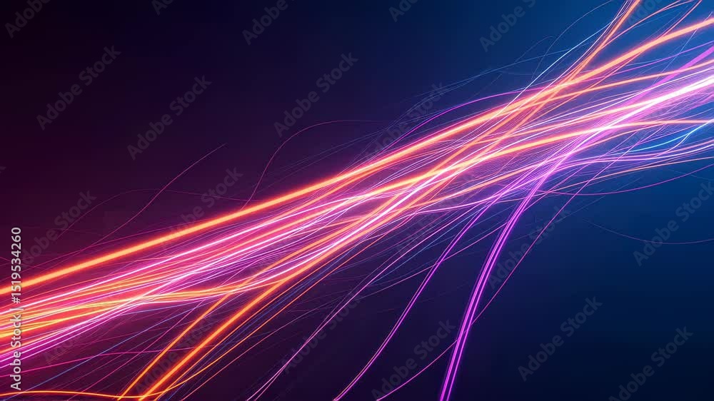 Aufkleber dynamic flow of energy lines. glowing light trails abstract background. futuristic digital data tran