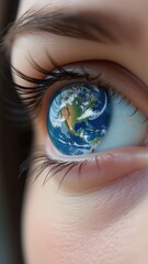 Planet reflection eyes