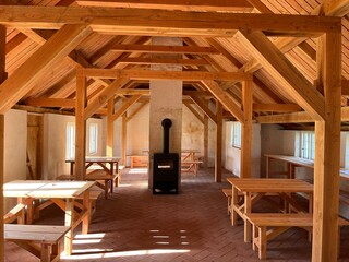 interior of a wooden house