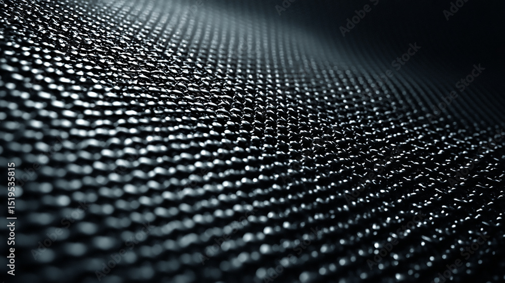 Poster dark woven material with regular repeating pattern glossy texture and directional lighting