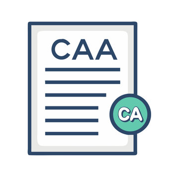 Professional caa document icon isolated on white background