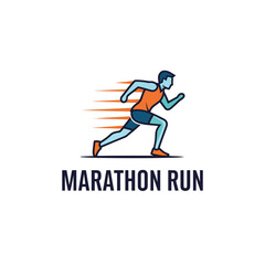 Marathon Run Logo – Dynamic Runner Icon for Race Event or Athletic Brand Identity