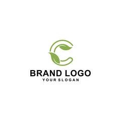 letter C leaf logo vector company