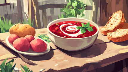 soup, food, bowl, vegetable, cream, dinner, meal, healthy, lunch, white, green, vegetarian, dish, cuisine, gourmet, appetizer, bread, delicious, fresh, diet, mushroom, plate, parsley, spoon, tasty
