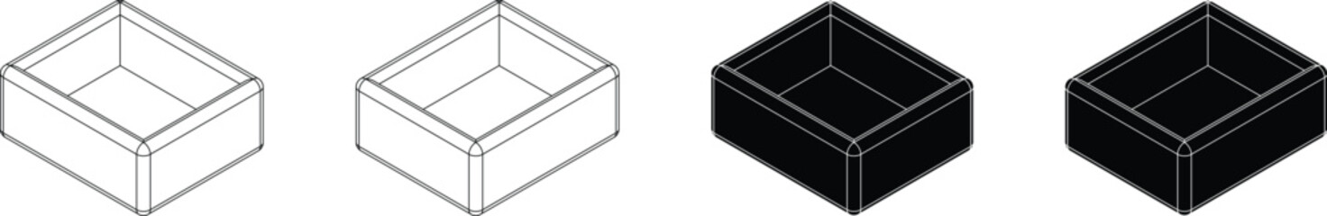 3d container vector silhouette