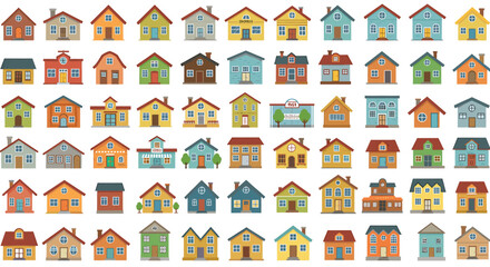 Fototapeta premium Colorful flat design houses