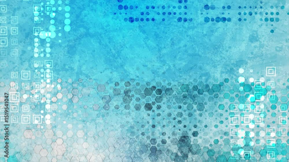 Aufkleber Blue grunge texture wall with geometric pattern abstract background. Seamless looping retro tech motion design. Video animation Ultra HD 4K 3840x2160