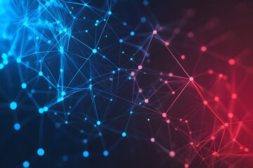 Abstract technology background with blue and red light lines, vector illustration design. Digital futuristic concept banner for internet connection, 