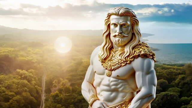 Sculpted figure outdoors landscape