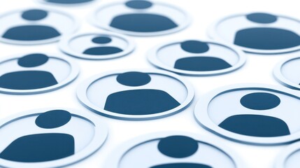 Abstract representation of numerous people.  Modern graphic design, potential use for business presentation or online user interface