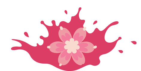 Elegant Pink Floral Splash Background.