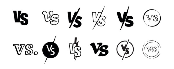 Versus Logo. VS Letters for Sports, Fights, Competitions, Battles, Matches, and Games VS or 