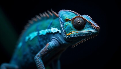 Chameleon Portrait with Vivid Colors