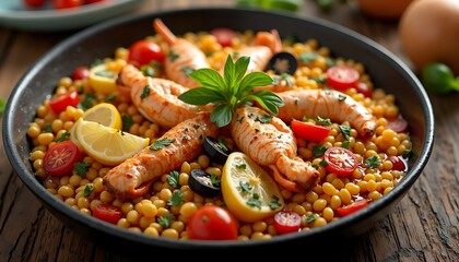 Shrimp and Couscous Salad with Tomatoes and Lemon