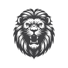 Vintage Hand-Drawn African Lion with Fierce Angry Expression Illustration – Wild Animal Engraved Style Vector for T-Shirts, Posters, Stickers, and Safari-Inspired Apparel