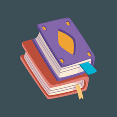 stack of two books in isolated background