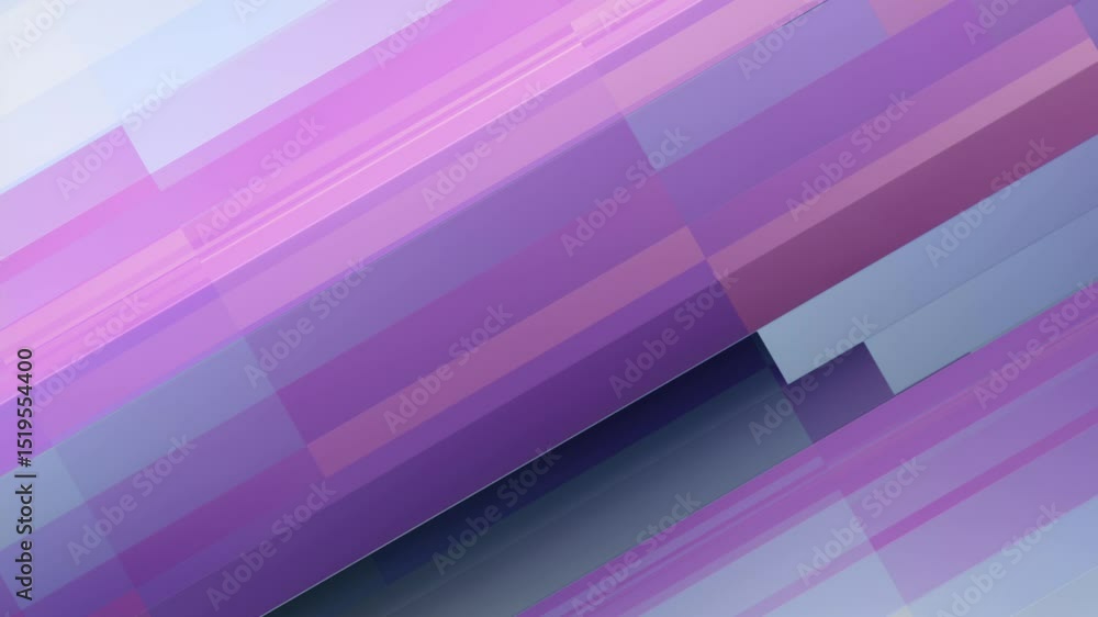 Poster loop animation with clean rectangles in isometric projection. 3d rendering 4k