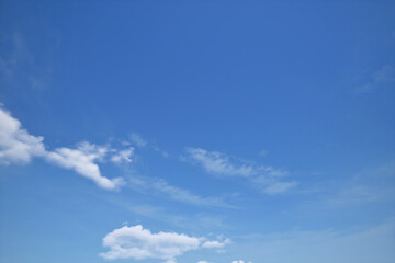 Fototapeta premium A beautiful blue sky with clouds. Landscape view of a blue sky. 