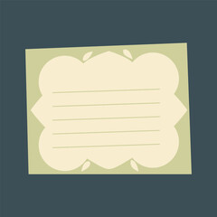 Elegant Cream and Light Green Decorative Label for Gifts or Notes in isolated background