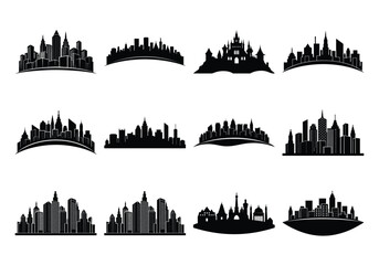 Fototapeta premium Skyline silhouette on white background