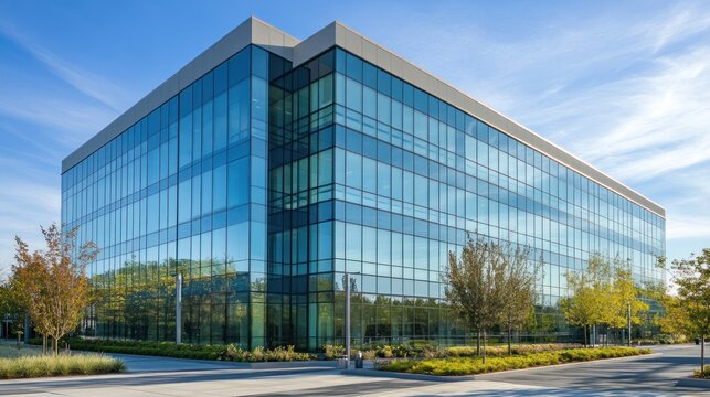 Modern office building with glass facade