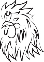 chicken realistic illustration black 