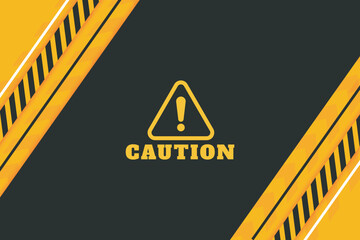 Caution Warning Sign background in horizontal frame