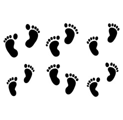 Baby Footprint Silhouettes Vector