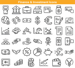 Finance Investment Elements Bank, Money, Growth Chart, Piggy Bank, Currency, Handshake, Wallet and more