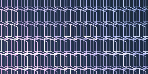 A vibrant abstract pattern of layers of repeating 3D cubes in white placed on a dark blue background. The bold geometric design and contrasting colors create a striking modern visual.