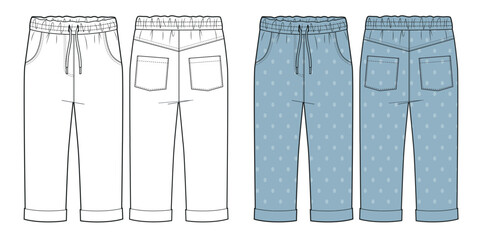 Boys elastic waist drawstring jeans pants