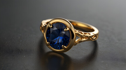Sapphire Gold Ring. Generative AI,generative
