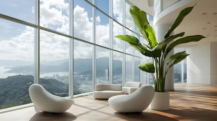 Modern High-Rise Interior With City Views