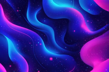 Abstract cosmic waves blue pink nebula background.