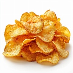 Crispy potato chips delight culinary showcase food photography isolated background studio shot snack concept for visual appeal