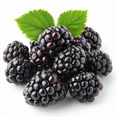 Fresh blackberries harvested in nature's bounty culinary delights close-up view vibrant still life healthy eating concept