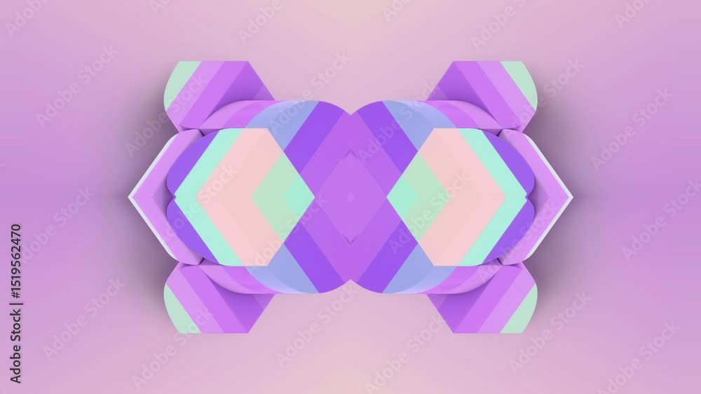 Poster digital loop animation of a dynamic op art pattern. 3d rendering 4k
