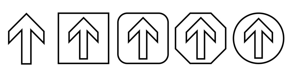 Up arrow vector icon set. scroll illustration sign collection. Direction symbol or logo. Arrow set of web icons in line style.