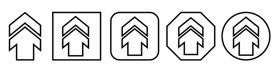 Up arrow vector icon set. scroll illustration sign collection. Direction symbol or logo. Arrow set of web icons in line style.