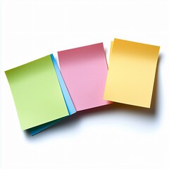 Colorful sticky notes for creative planning and organization office space photo bright environment top-down view visual concept