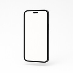 Floating smartphone mockup on white background