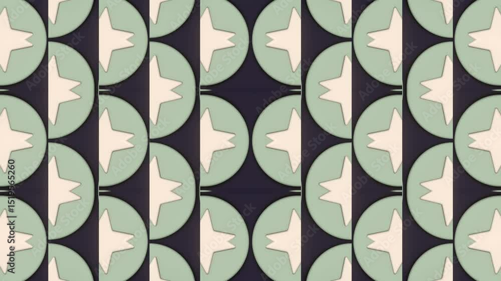 Poster seamless, cyclic animation with an abstract geometric pattern. 3d rendering 4k