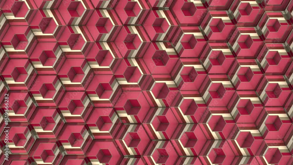 Leinwandbilder Abstract loop animation of a complex geometric lattice. 3d rendering 4K