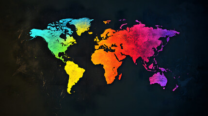 Fototapeta premium rainbow world map5